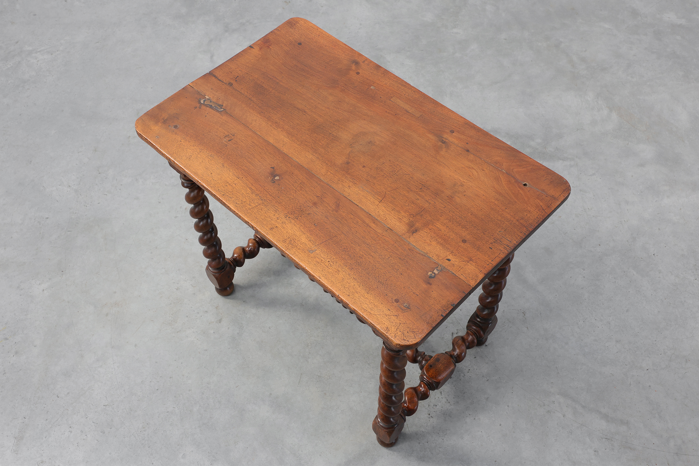 French Barley Twist Walnut Side Table with Drawer, circa 1880thumbnail